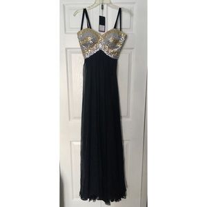 Black strapless prom dress